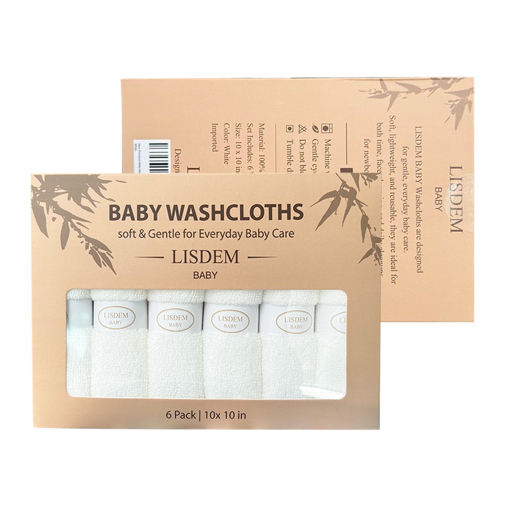 Lisdem Baby bamboo washcloths stacked
